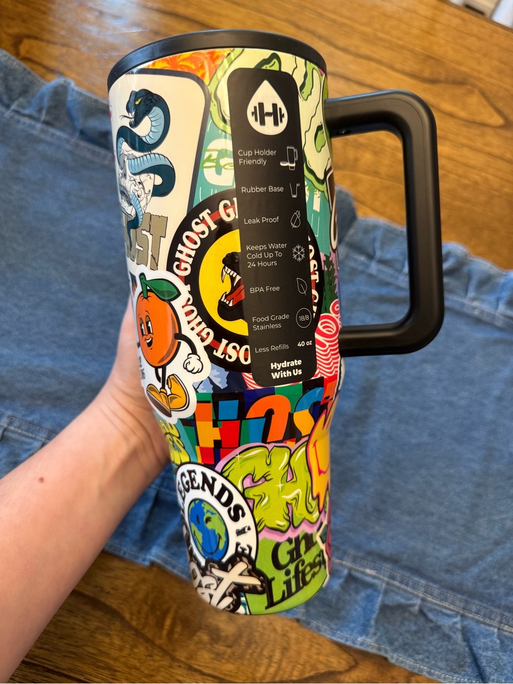 HydroJug x GHOST Sticker 40oz Traveler